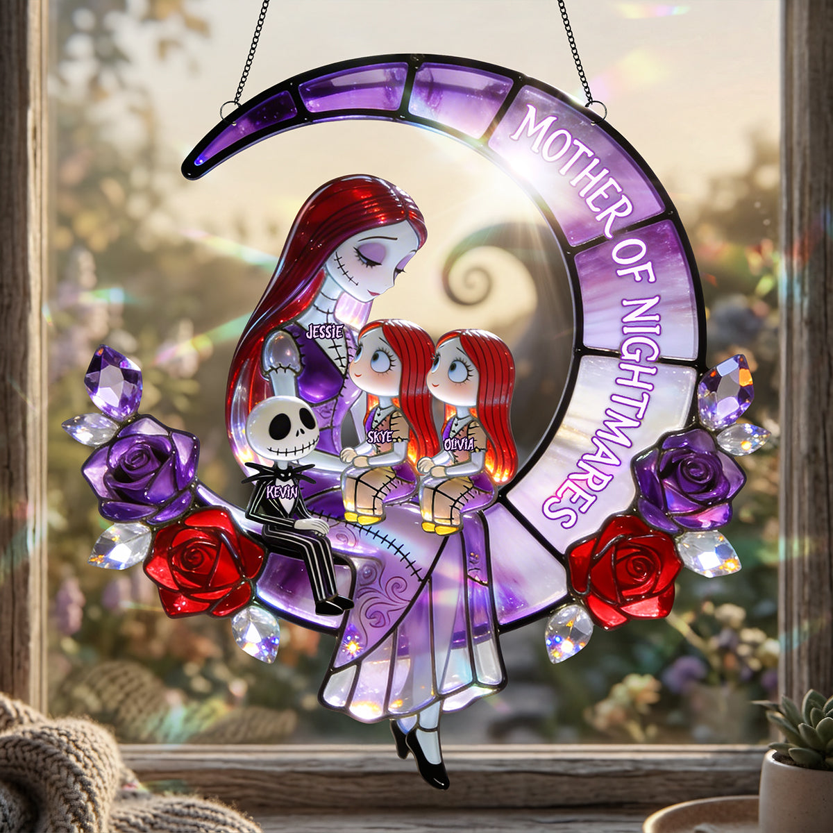 Spooky Lovely Mom Suncatcher - Personalized Gifts For Moms 03pgta060426-Homacus