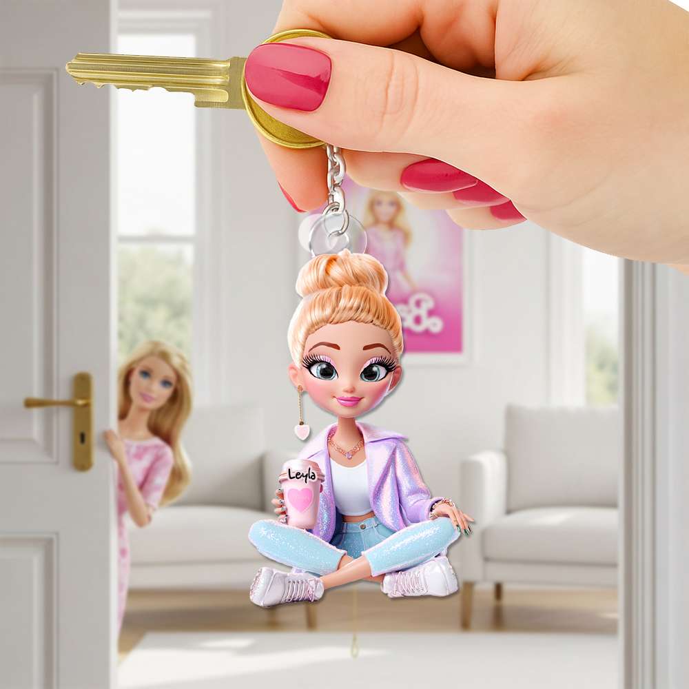 Adorable Doll Acrylic Keychain - Personalized Gifts For Her 04TGLU110625-Homacus