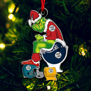 Football Player Ornaments - Green Monster - Custom Team Logo Gifts For Football Lovers-Homacus