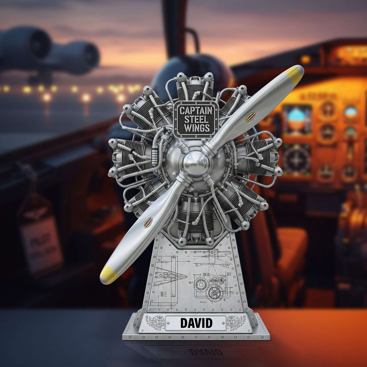 Radial Airplane Engine Acrylic Plaque - Personalized Gifts For Pilot 02OHTN090625-Homacus