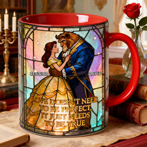 Romantic Fairytale Couple Coffee Accent Mug - Personalized Gift For Couples 08KILU170126-Homacus