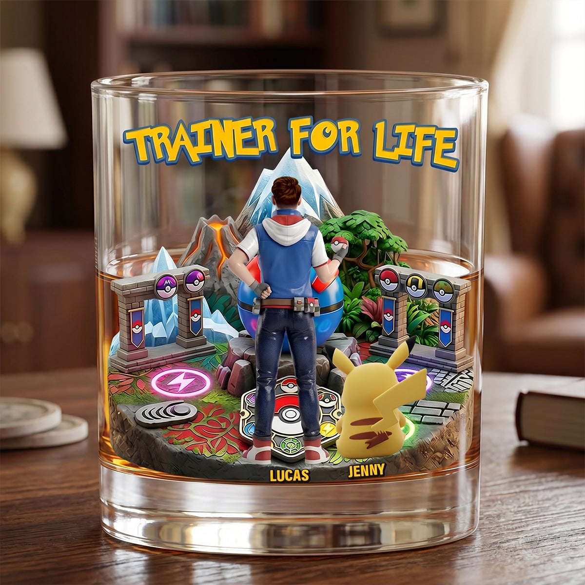 Champion Trainer Round Glass - Personalized Gifts For Anime Lovers 01OHTN090626-Homacus