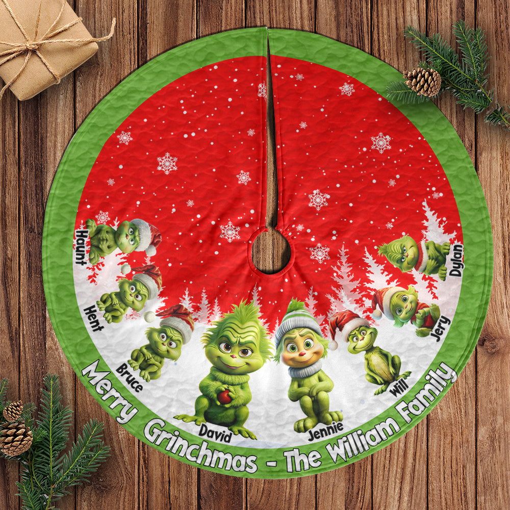 Personalized Gifts For Family, Green Monsters Quilted Tree Skirt 01OHLU251124-Homacus