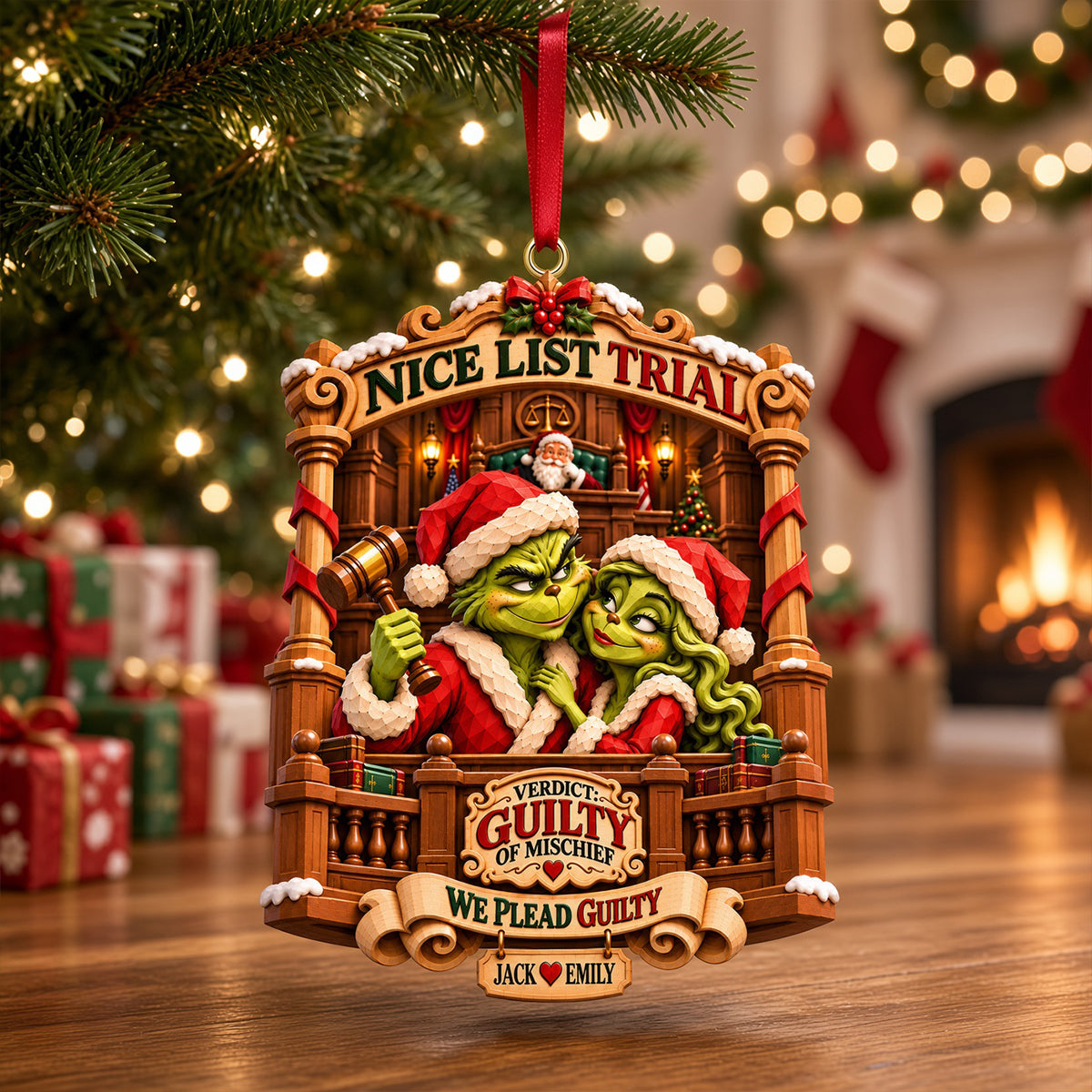 Couple Nice List Trial Christmas Ornament - Personalized Gifts For Couple 08hatn121026-Homacus