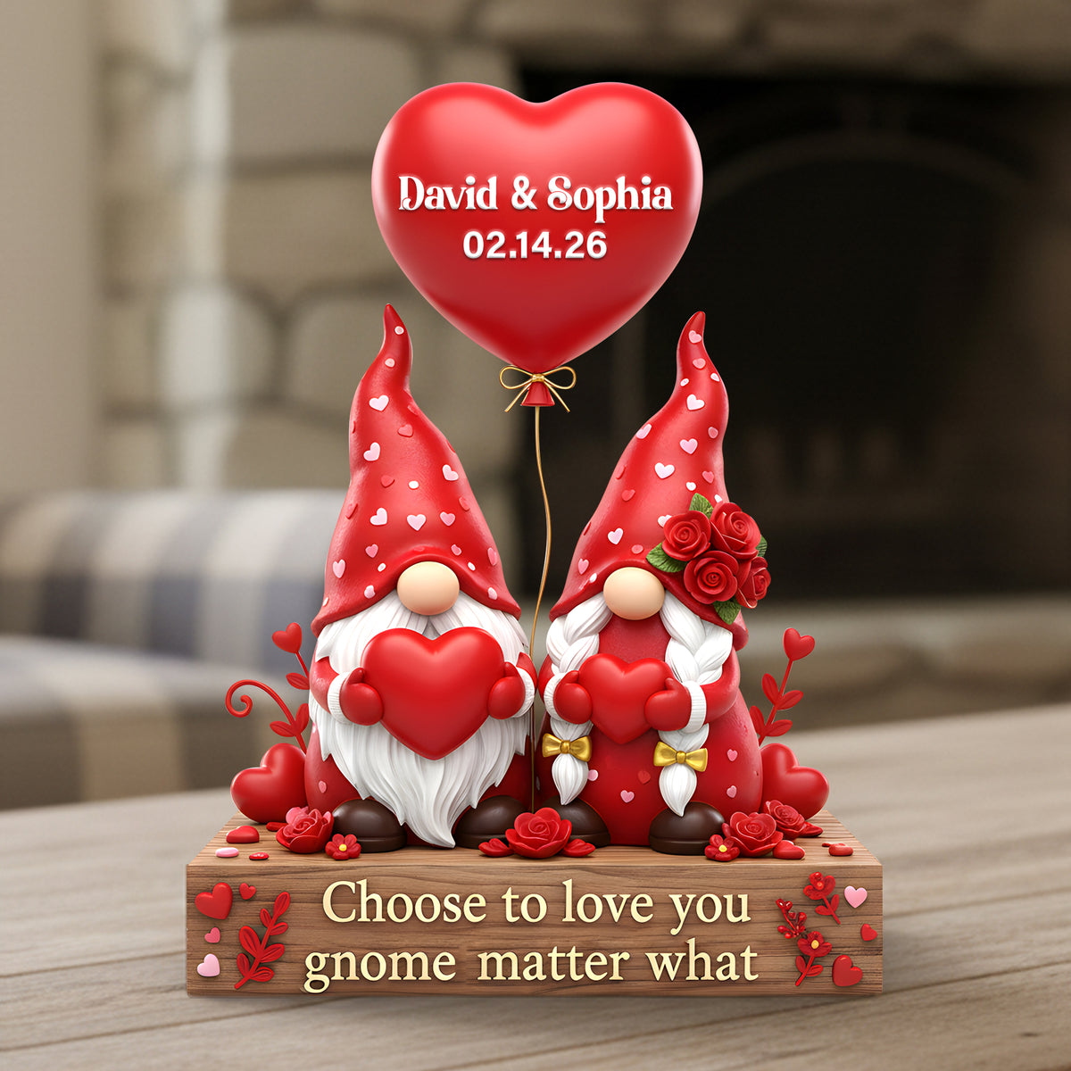 Cute Gnome Couple Acrylic Plaque - Personalized Anniversary Gift For Couples 08HYLU261125-Homacus