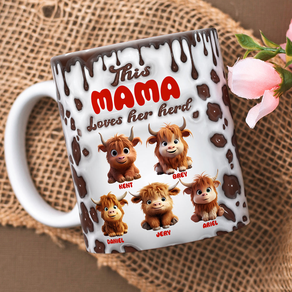 Personalized Gift For Highland Cow Mom Inflated Coffee Mug 04KALU200225-Homacus