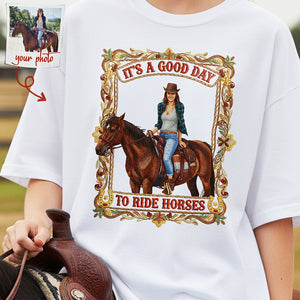 Horse Riding Shirt – Custom Photo Gifts For Horse Lovers 03nata181225-Homacus