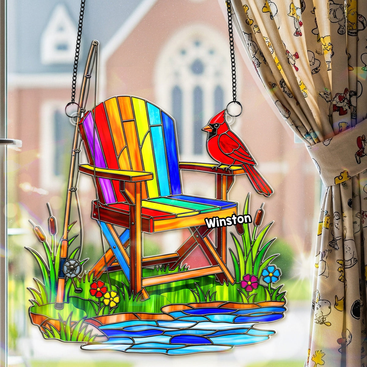 Heaven Fishing Suncatcher Ornament - Personalized Gifts For Fishing Lover Memorial 03OHMG250825-Homacus