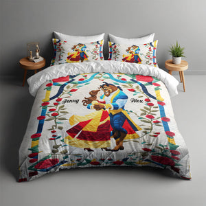 Personalized Gifts For Couple Quilt Bed Set Romantic Love Story 02HUMH220125-Homacus