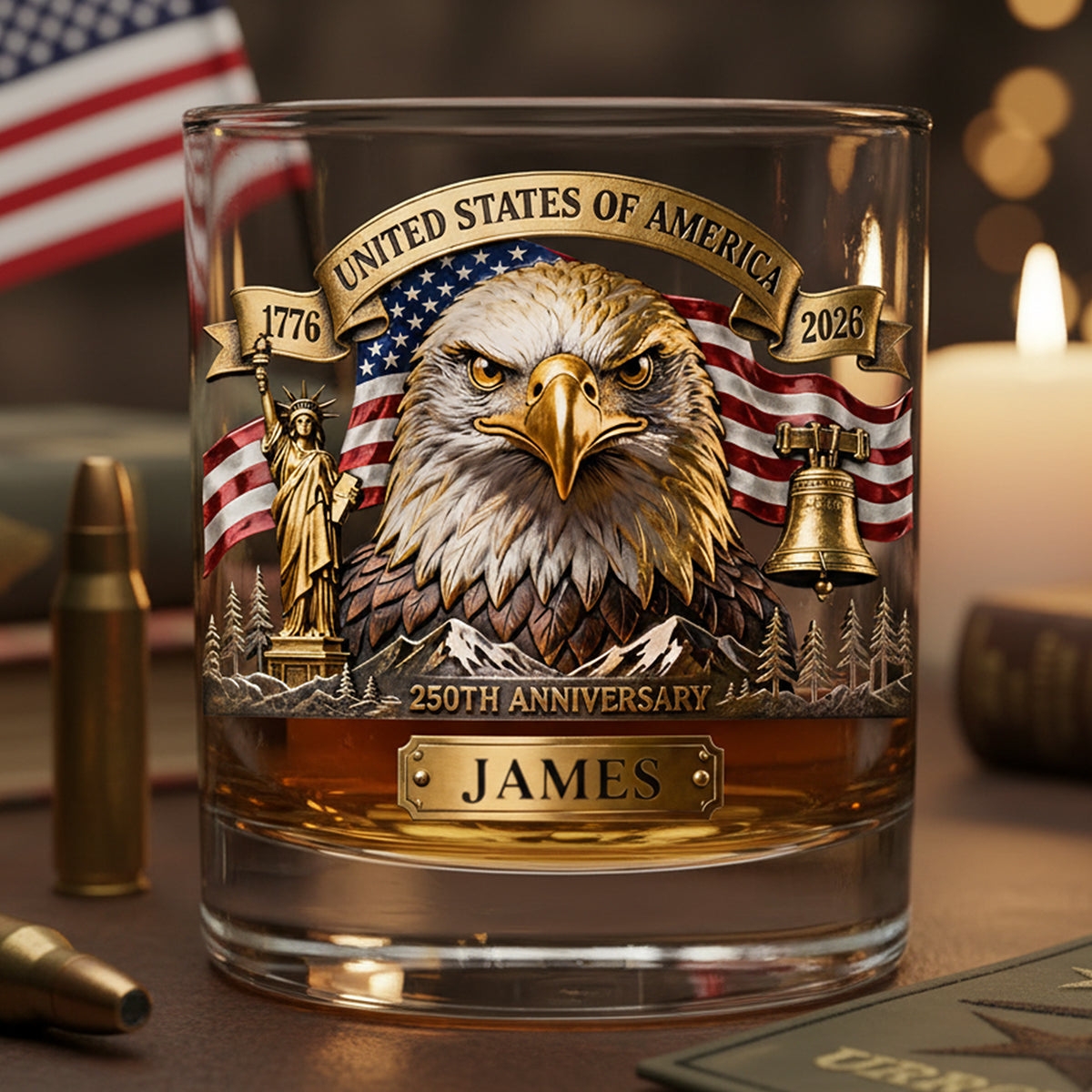 Veteran Personalized 11oz Round Glass - Personalized Gifts For Military Drinking Glass 02NATA280126-Homacus