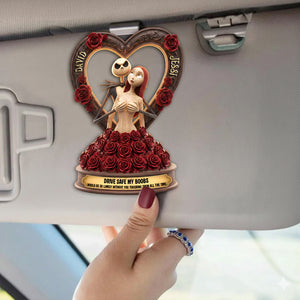 Naughty Skeleton Couple Car Visor Clip - Personalized Gifts For Couple 02ohlu171225-Homacus