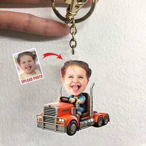 Custom Photo Gifts For Kid Keychain Kid Trucker 01OHDT091224-Homacus