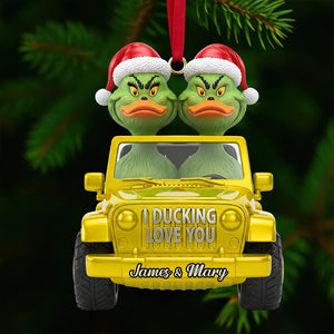 Green Duck Couple Acrylic Ornament – Personalized Gifts for Couples 01NADT221125-Homacus