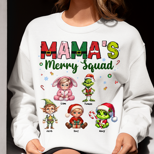 Personalized Gifts For Mom Christmas Shirt 01kapu081124 Mama's Merry Squad-Homacus