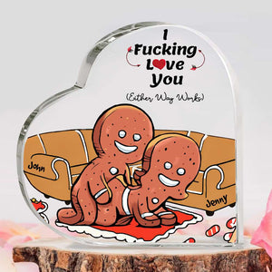 Personalized Gifts For Couple Heart Plaque Naughty Gingerbread 05TGDT121224-Homacus