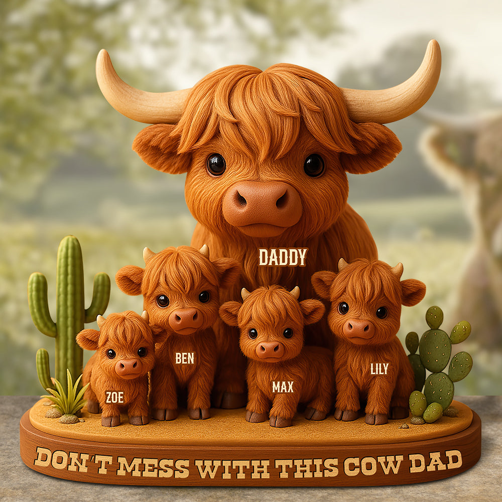 Highland Cow Dad Acrylic Plaque Personalized Gifts For Dad 04XQDT010525-Homacus