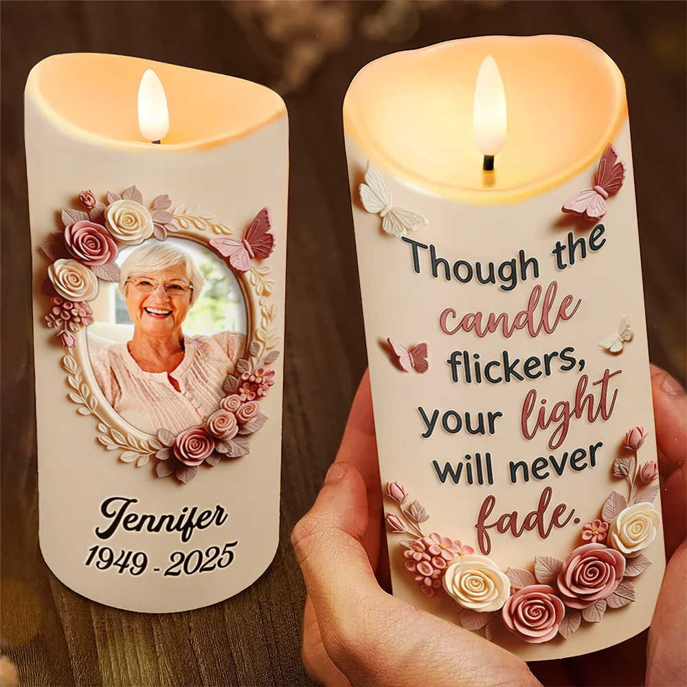 Eternal Memory Glow LED Candle - Custom Photo Human Memorial Gifts 05pgpu110725-Homacus
