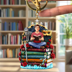 Enchanted Book Stack Keychain - Personalized Gift For Book Lovers 05HUQN200126-Homacus