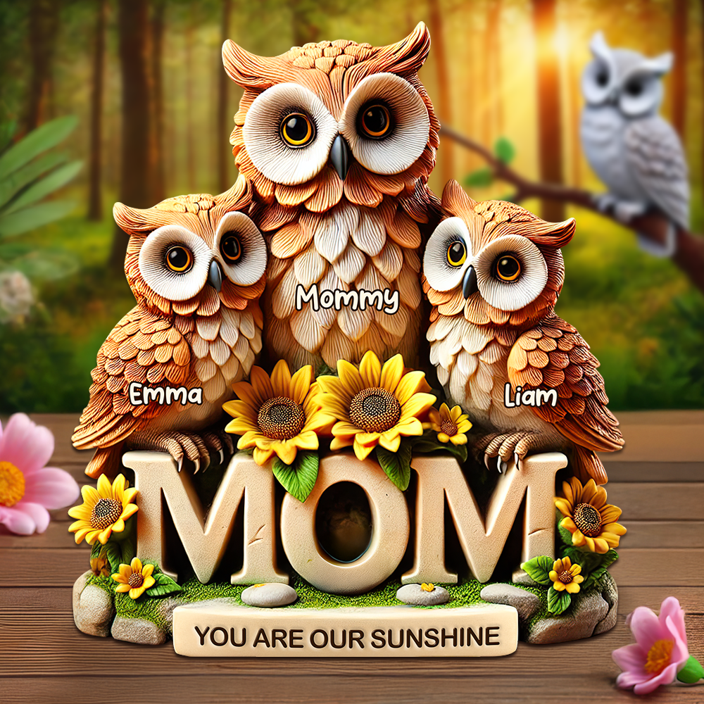 Owl Mom Plaque - Personalized Gift For Mom 02HUPU190425-Homacus