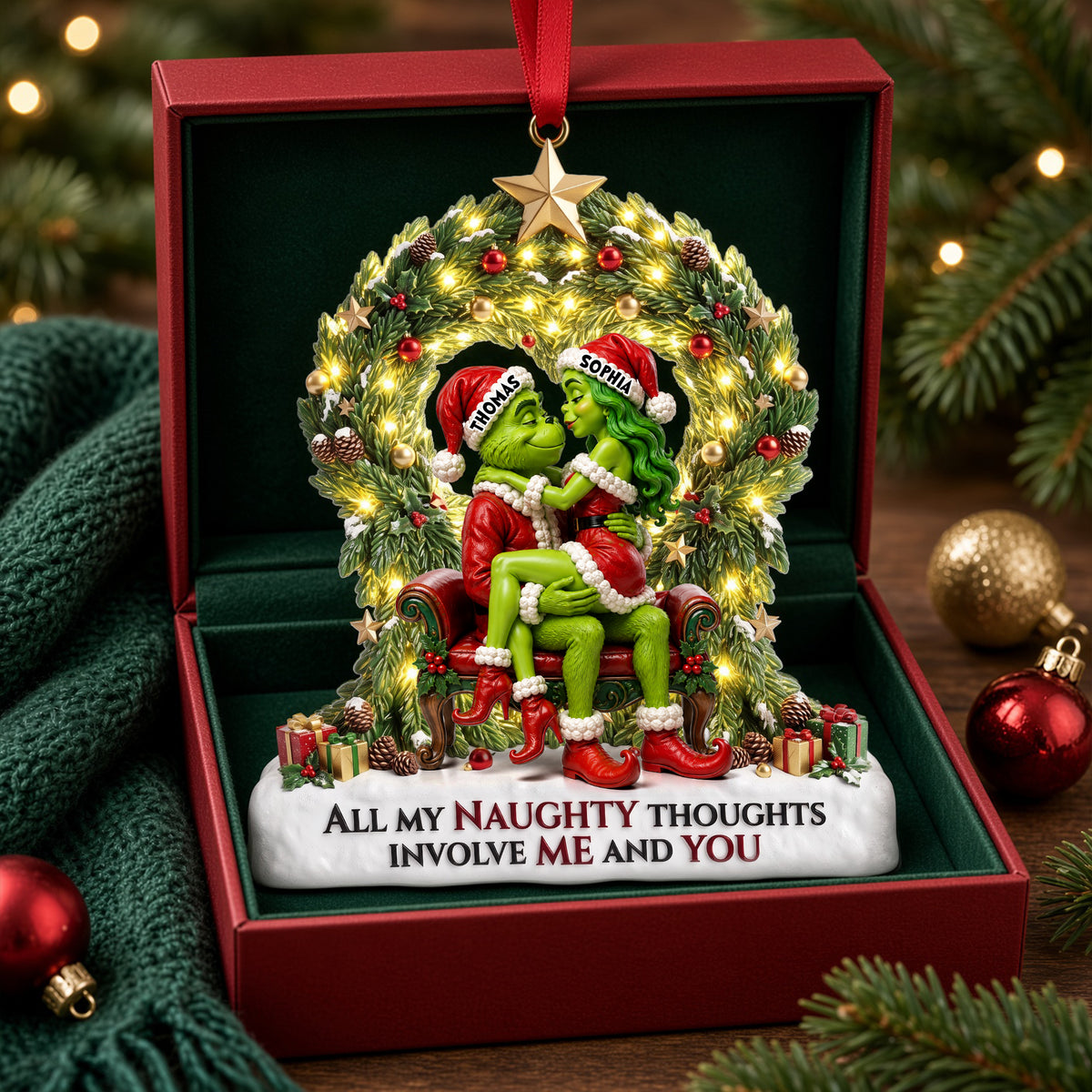 Naughty Couple Christmas Ornament - Personalized Gifts For Couple Christmas Ornament 02NALU220926-Homacus