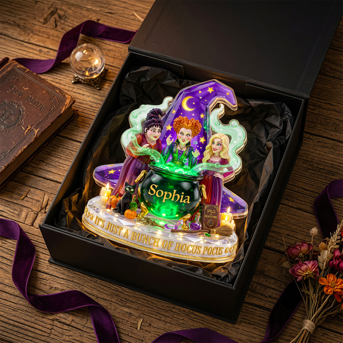 Mystic Sisters Acrylic Light Box - Personalized Gift For Witch Lovers 03NADT210726-Homacus
