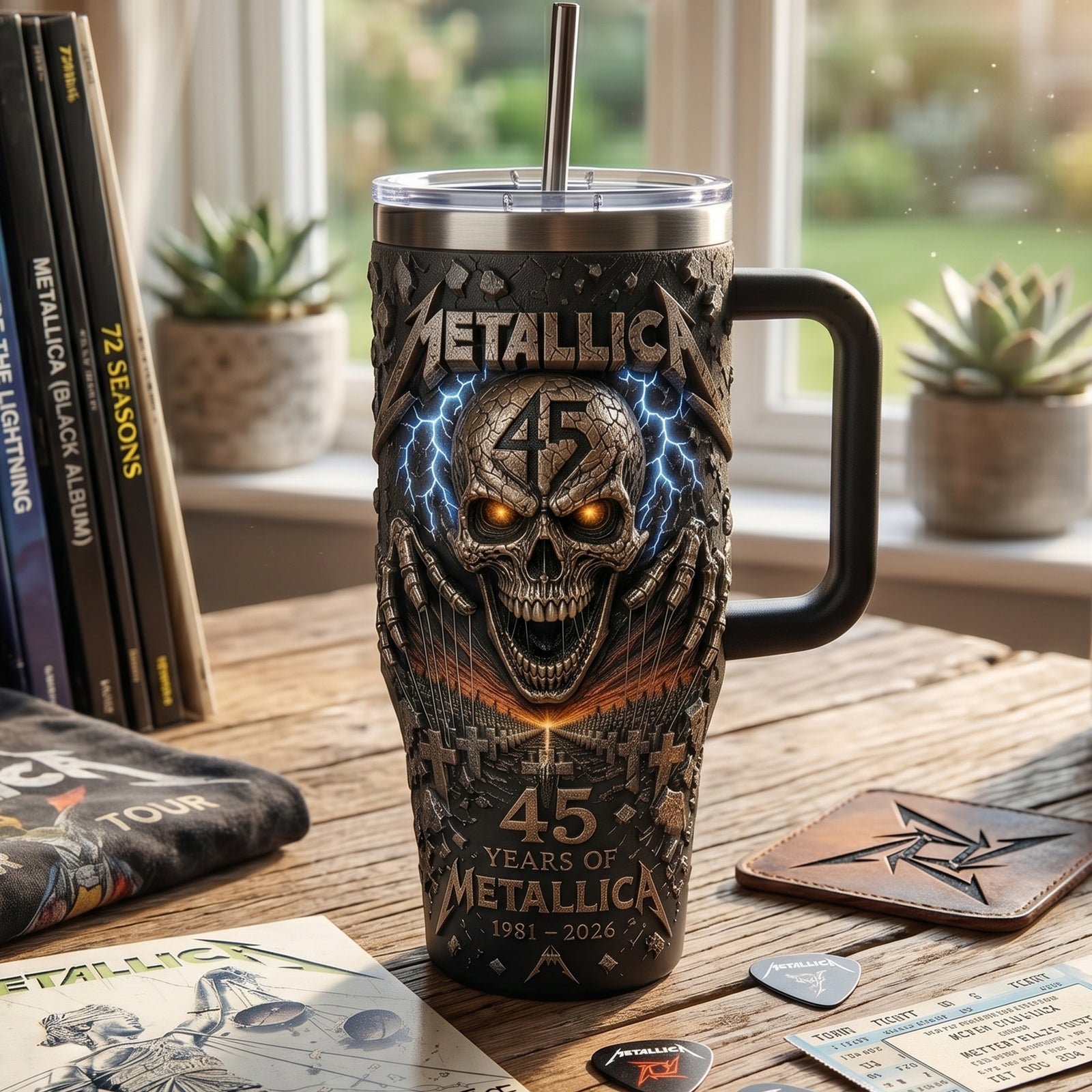 Skull 40oz Tumbler Handle - Anniversary Gifts 04PALU250526-Homacus