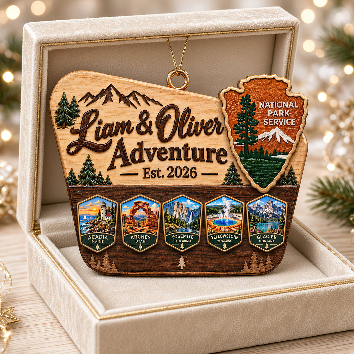 Couple National Park Travel Christmas Ornament - Personalized Gifts For Couple 02nadt250926-Homacus