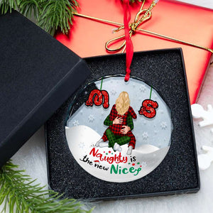 Naughty Couple Ornament - Personalized Gifts With Custom Alphabet Letter For Couple-Homacus