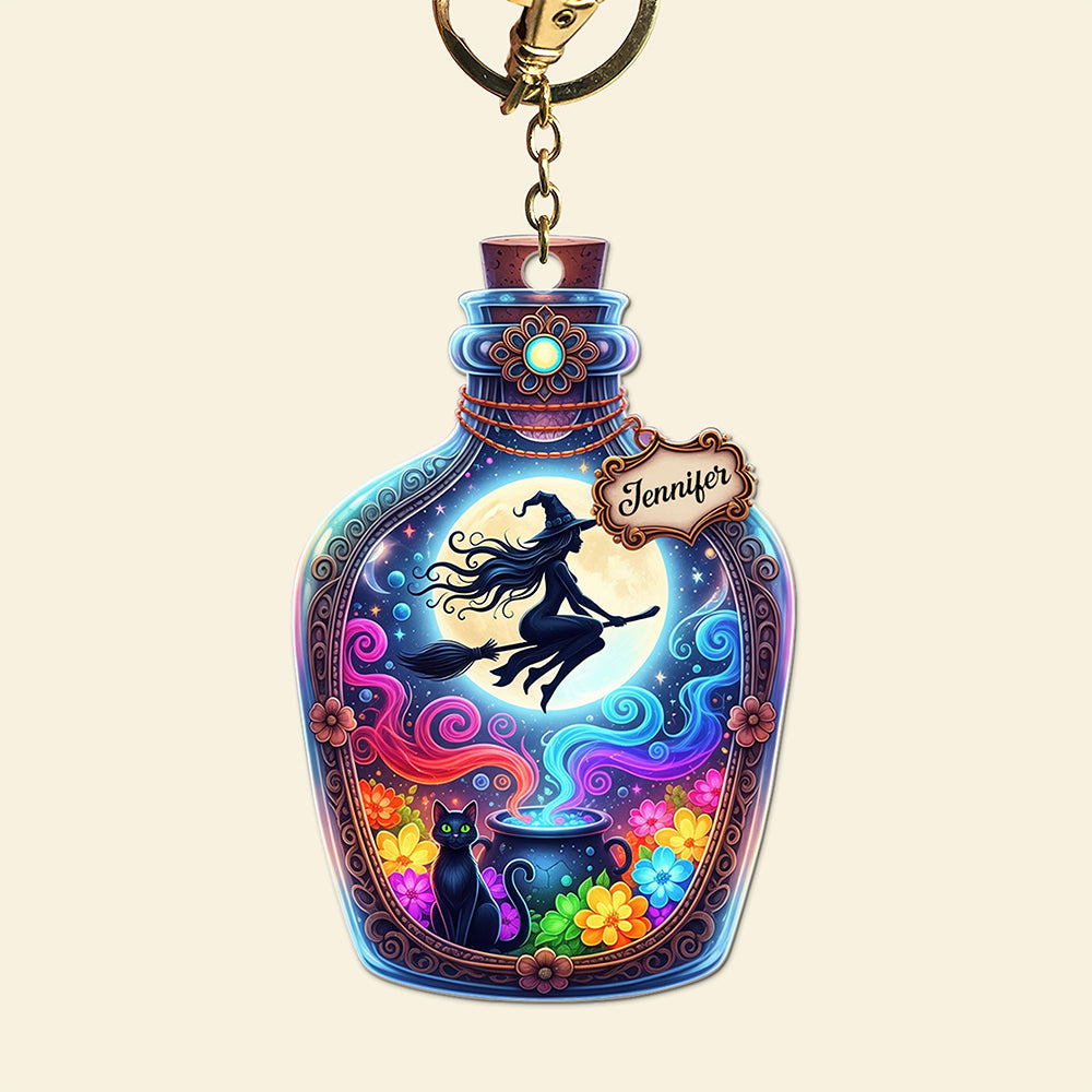 Mystical Witch Flying Keychain - Personalized Gifts For Witch Lovers 06pgqn160725-Homacus