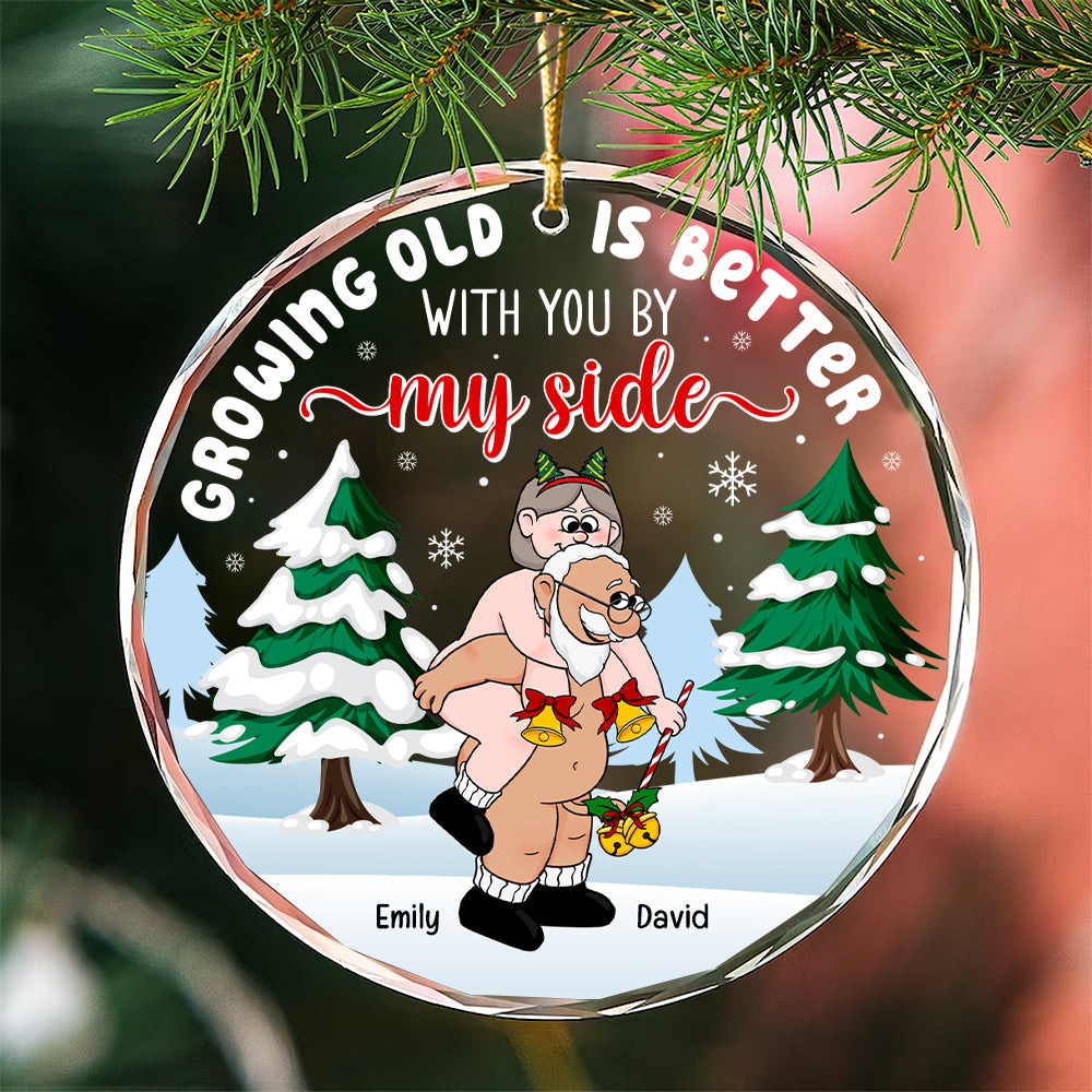 Personalized Gift for Couple Christmas Ornament, Growing Old Couple 03toqn231024pa-Homacus