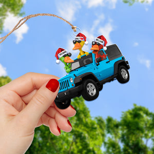 Off-road Duck Ornament - Funny Ducks and Car - Personalized Gifts For Off-road Lovers-Homacus