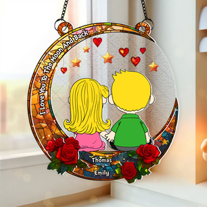 Personalized Gifts For Couple Suncatcher Ornament Cartoon Couple 01xqpu051224hg-Homacus