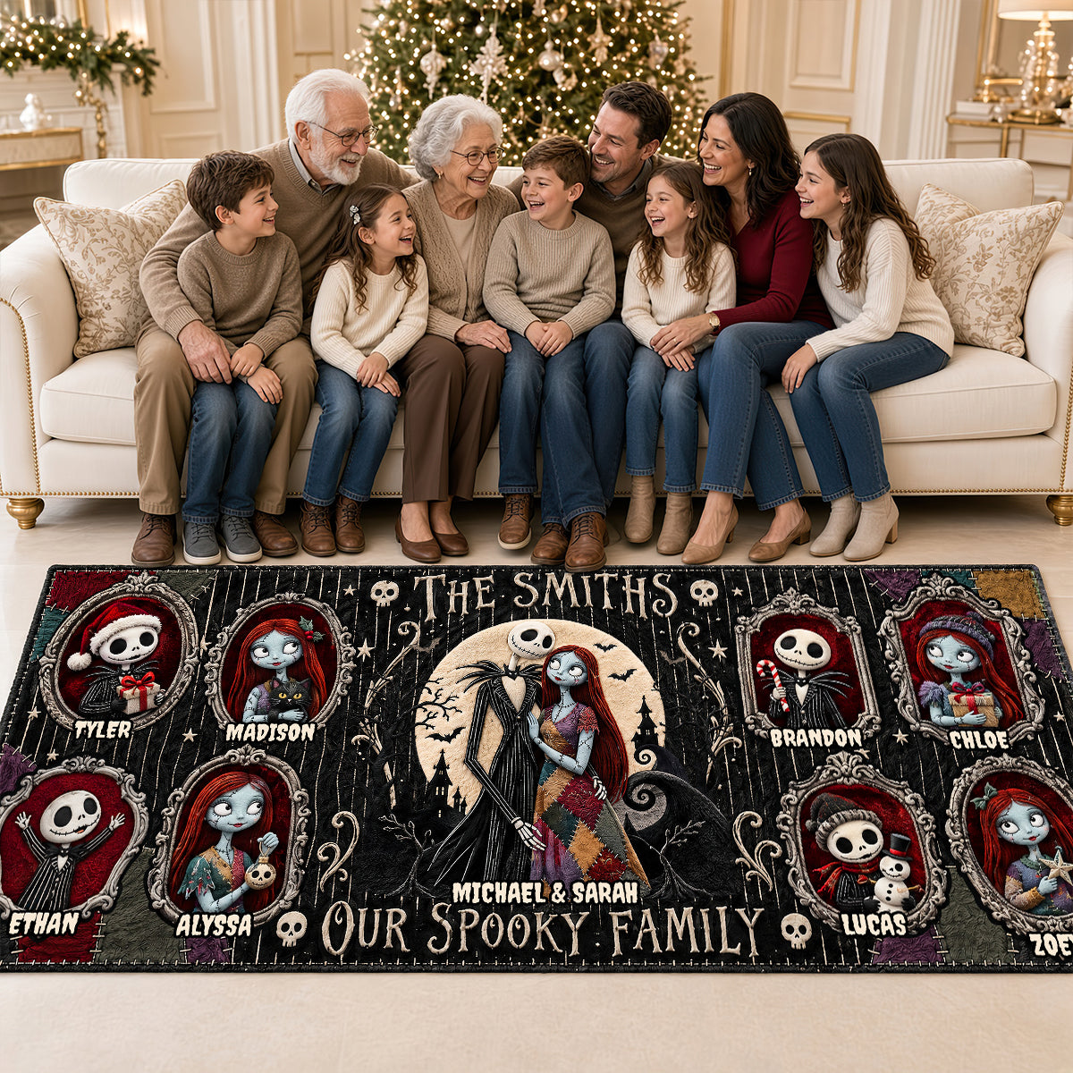Cute Spooky Family Moments Runner Rug - Personalized Christmas Gifts For Family 06padt021026-Homacus