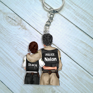 Personalized Gifts For Police Couple Keychain 03QHHU220125TM-Homacus