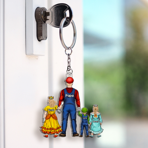 Gamer Dad Keychain Personalized Gifts For Dad 05QHHU160525PA-Homacus