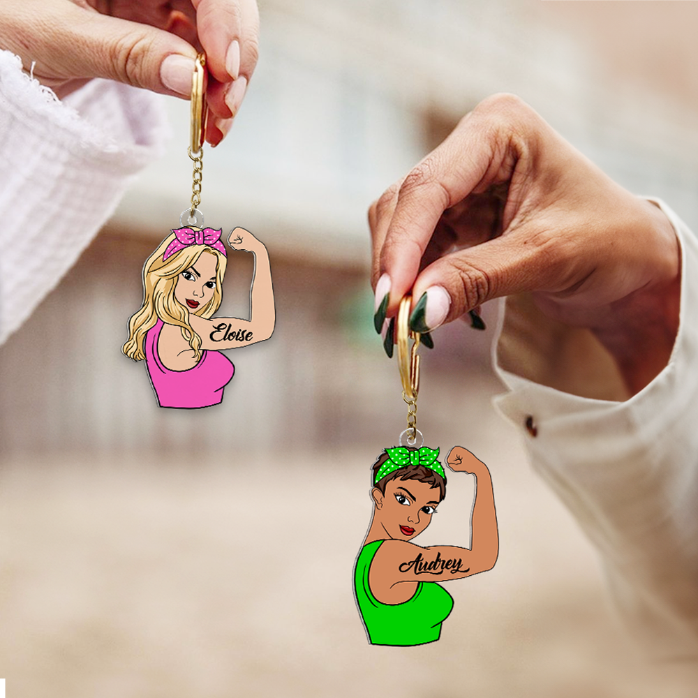 Personalized Gifts For Strong Girl Keychain 04QHHU230125TM-Homacus