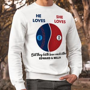 Personalized Gifts For Baseball Couple Shirt They Love Each Other 06HULH310123-Homacus