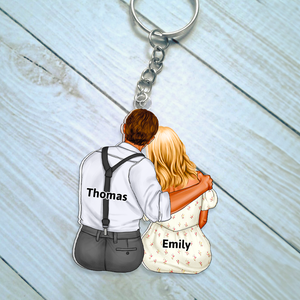 Personalized Gifts For Couple Keychain Hugging Couple 07QHHU150125TM-Homacus