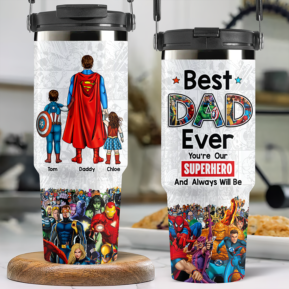 Personalized Gifts For Dad Tumbler Cup Super Dad 012ACHU010425PA-Homacus