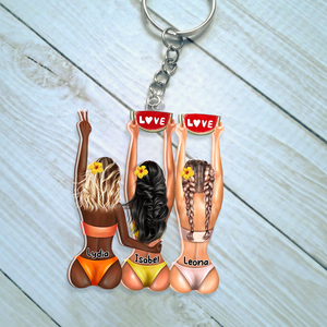 Personalized Gifts For Bestie Keychain Beach Girls 03QHHU100125TM-Homacus