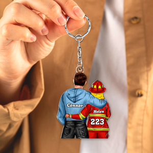 Personalized Gifts For Firefighter Couple Keychain 011QHHU110125TM-Homacus