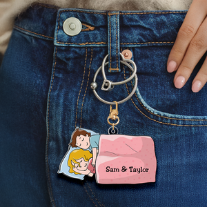 Personalized Gifts For Couple Keychain Couple Sleeping 01QHHU110225HH-Homacus