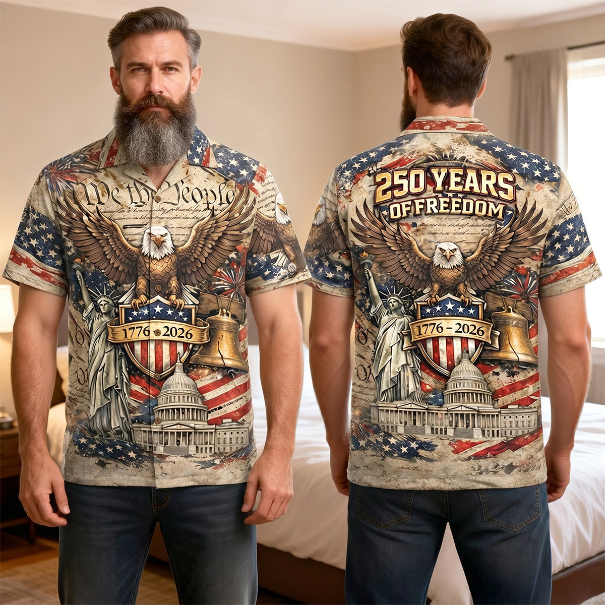 Celebrate America 250th Anniversary Hawaiian Shirt - Personalized Gifts For Patriots 01hutn250626-Homacus