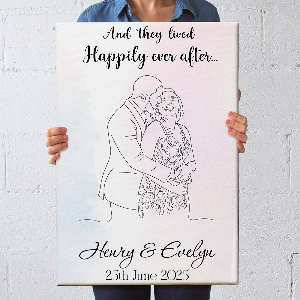 Line Art Couple Canvas - Custom Photo Gifts For Couple 01pgta080825-Homacus