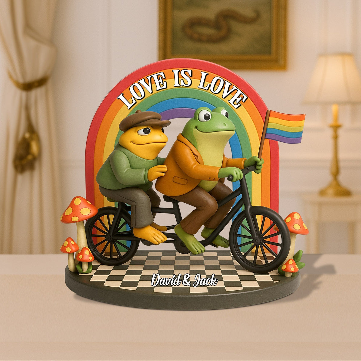 LGBT Frog Couple Plaque - Personalized Gifts For Couple 03natn280525-Homacus