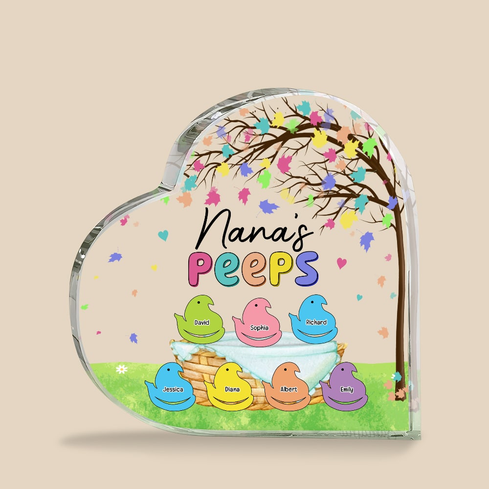 Personalized Gifts For Mom Heart Plaque Nana's Peeps-Homacus