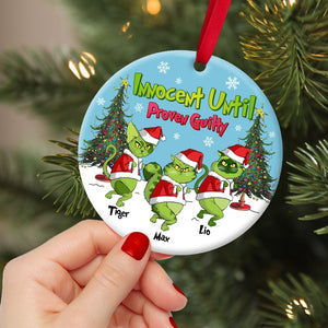 Personalized Gifts For Cat Lover Ornament 03hutn190724 Christmas Grumpy Green Cats-Homacus