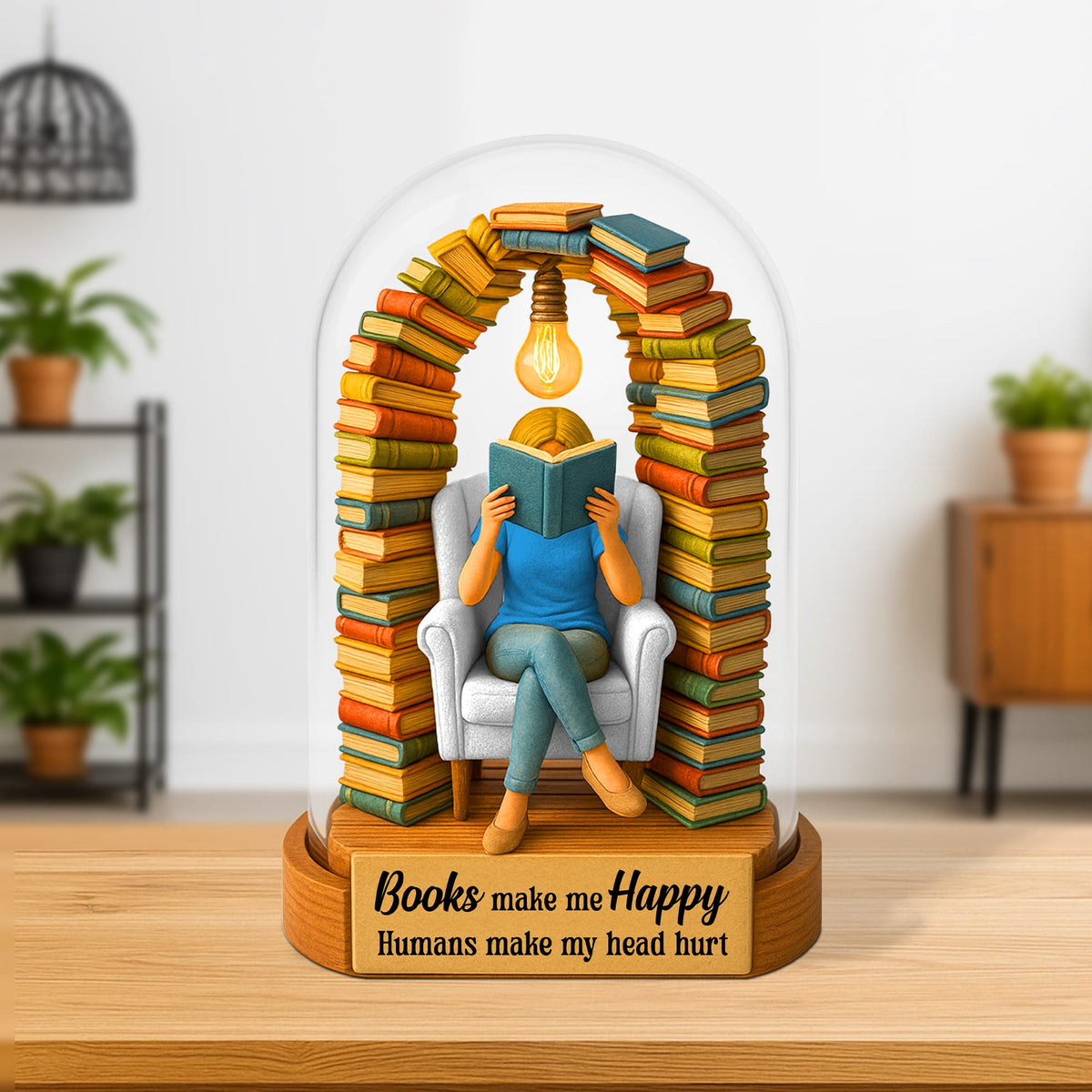 Reading Book Plaque - Personalized Gifts For Book Lovers 05hutn050625-Homacus
