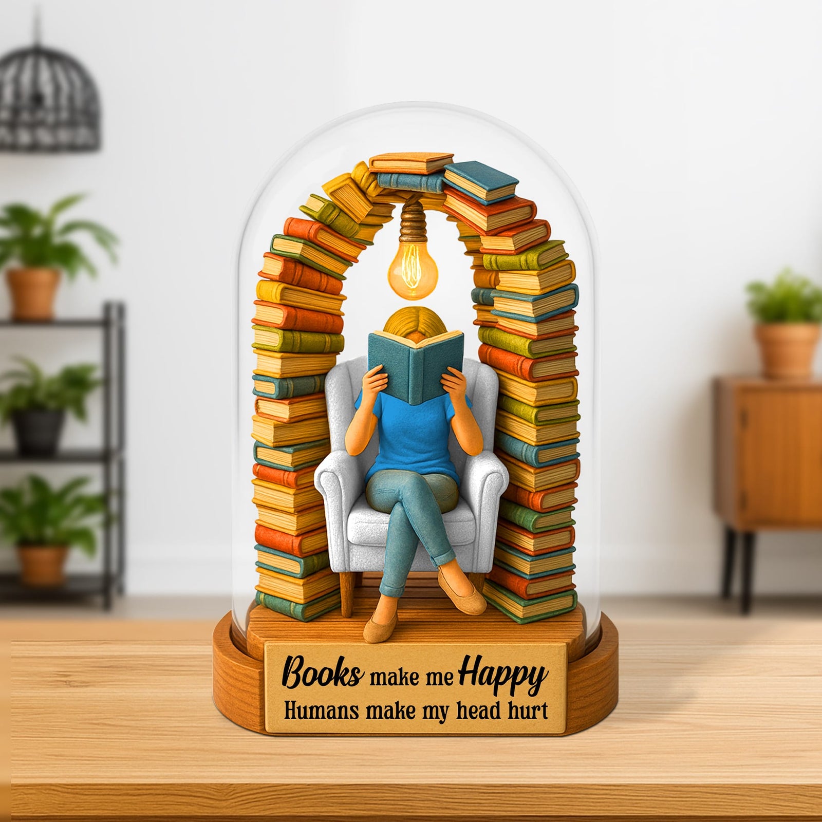 Reading Book Plaque - Personalized Gifts For Book Lovers 05hutn050625-Homacus