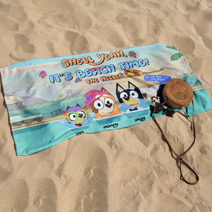 Personalized Gifts For Family Beach Towel 03kamh270524 Dog Family In Swimming Pool-Homacus